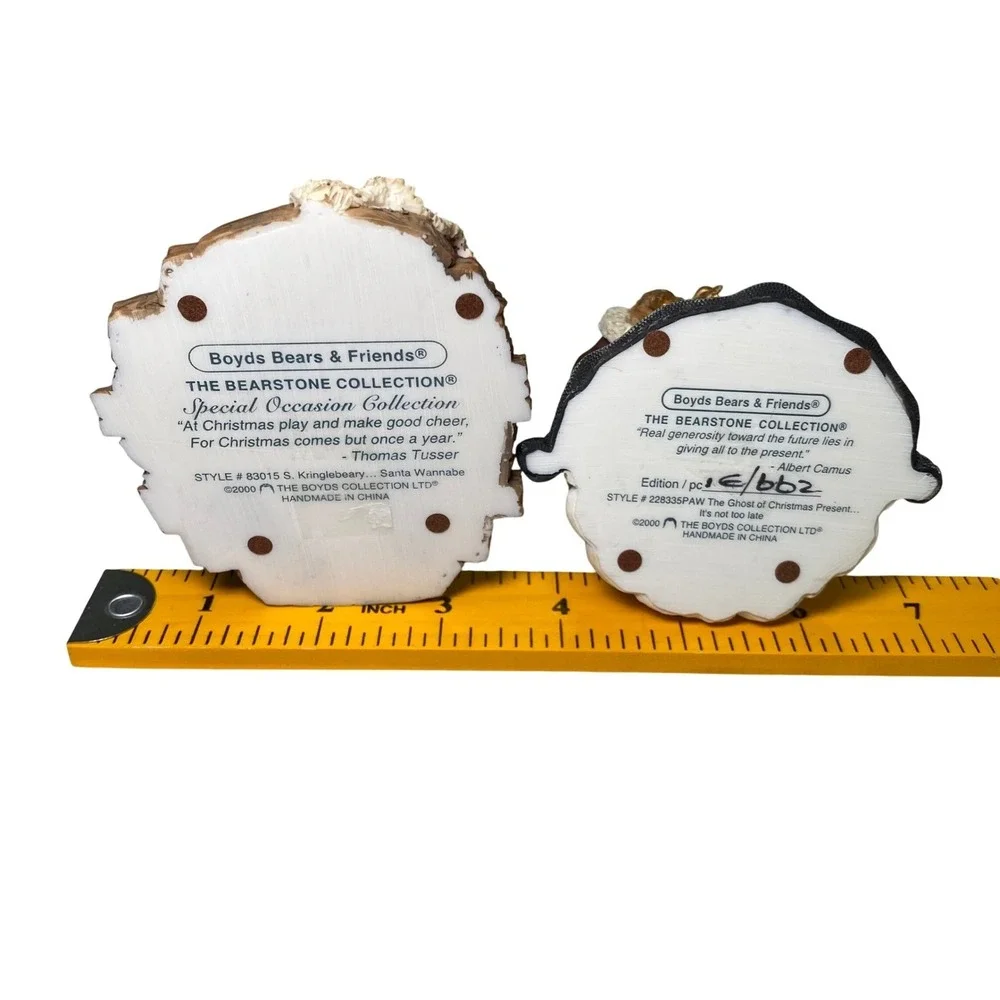 Boyds Bears Bearstone‎ Christmas Figurines Santa Wannabe Ghost Christmas Present